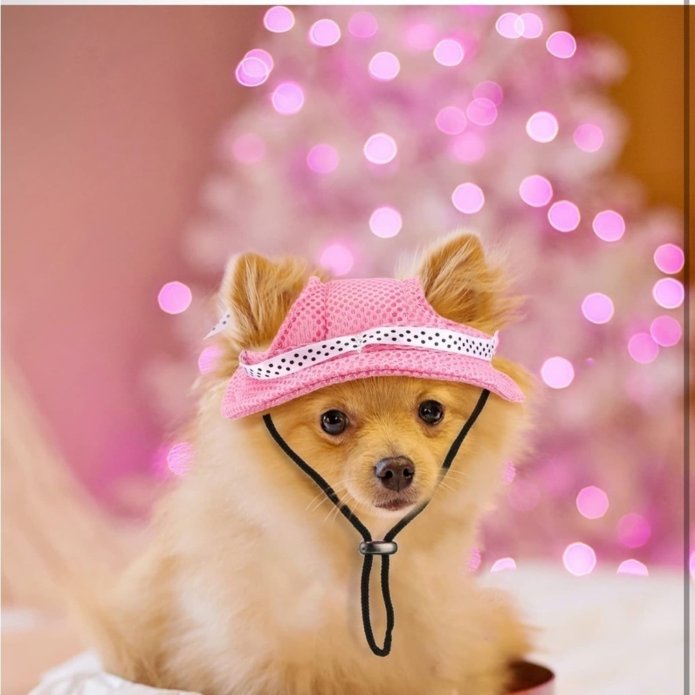Pink Polka Dot Dog Hat